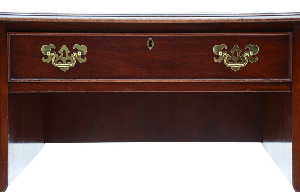 Chippendale Style Leather Top Mahogany Desk by Sligh
