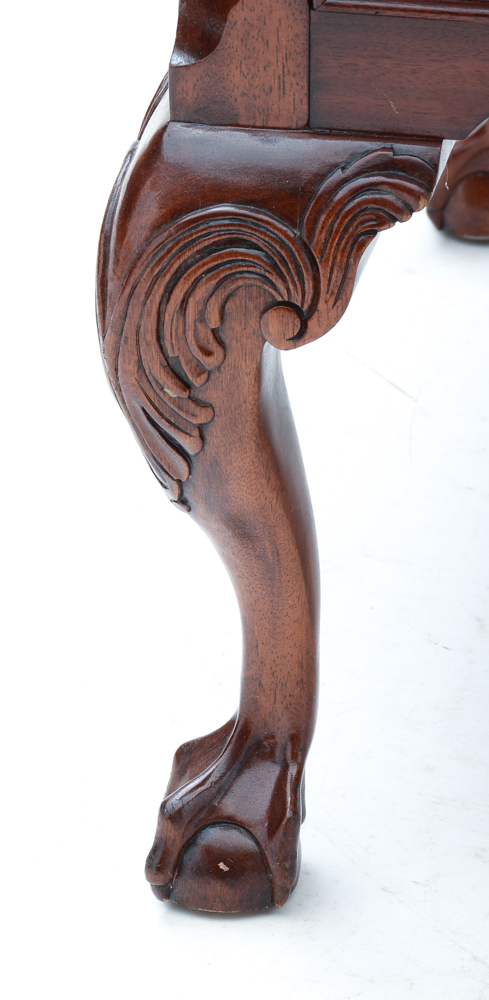 Chippendale Style Leather Top Mahogany Desk by Sligh