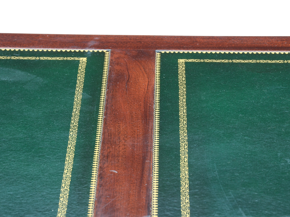 Chippendale Style Leather Top Mahogany Desk by Sligh