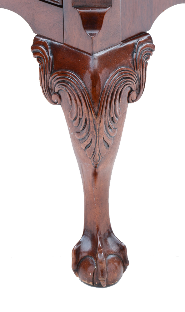 Chippendale Style Leather Top Mahogany Desk by Sligh