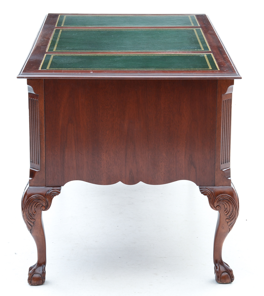 Chippendale Style Leather Top Mahogany Desk by Sligh