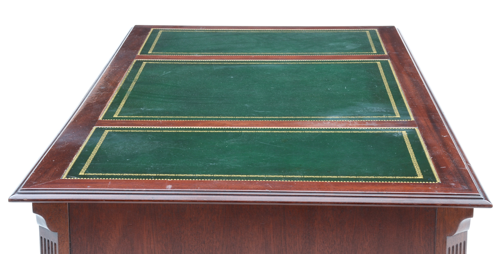 Chippendale Style Leather Top Mahogany Desk by Sligh