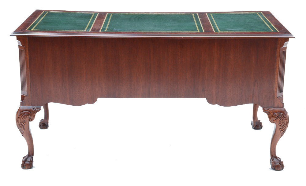 Chippendale Style Leather Top Mahogany Desk by Sligh