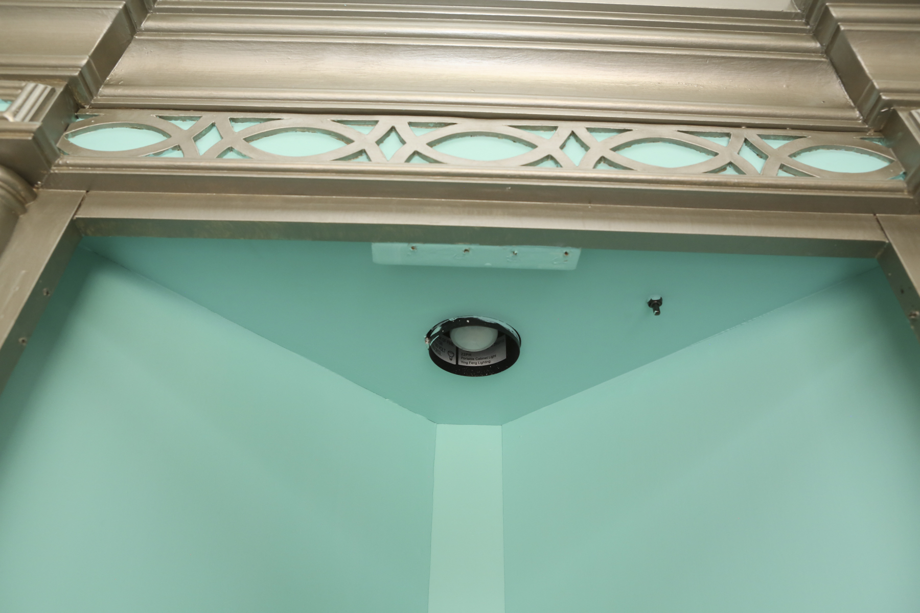 Custom Painted Hardwired Corner Shelf