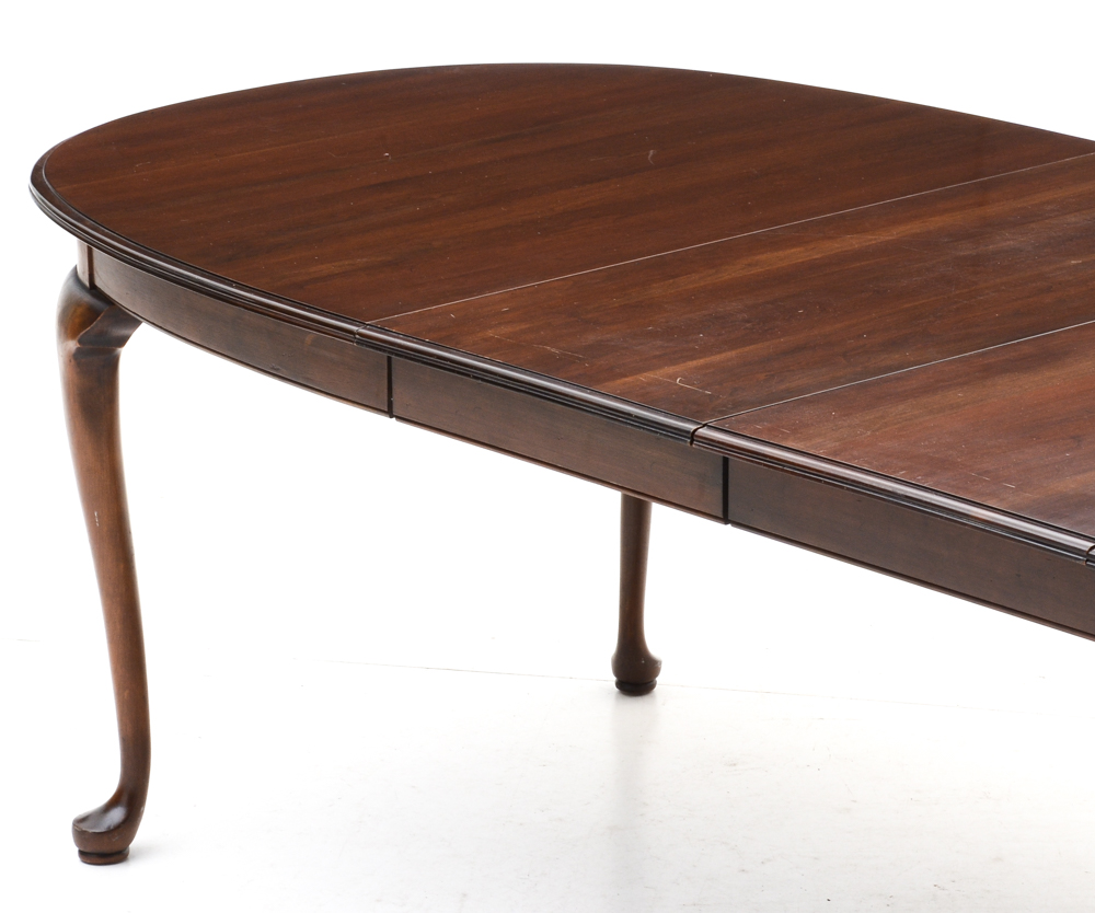 Cherry Queen Anne Style Oval Dining Table