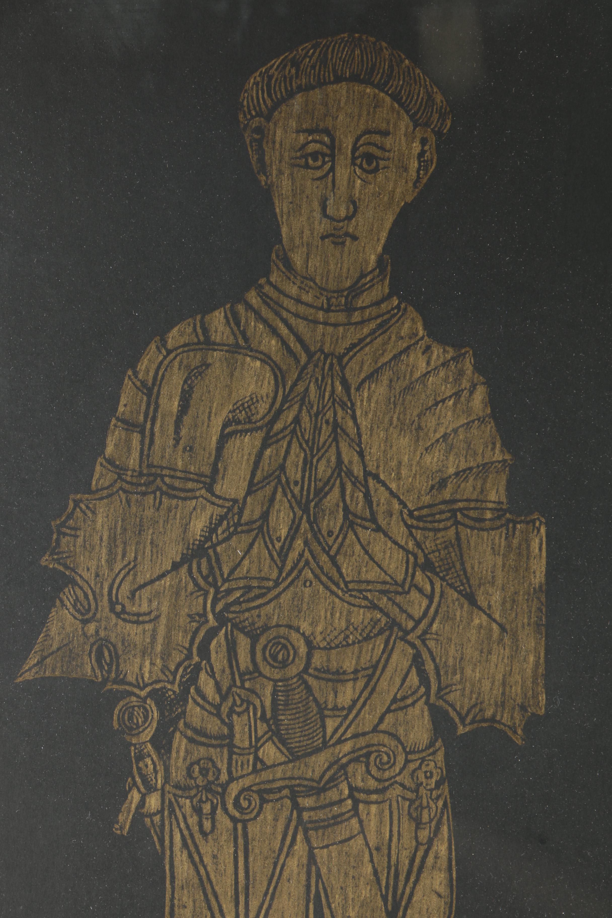 Woodblock After Original Tomb Rubbing "Thomas Peyton, Isleham, Cambridgeshire -1484"