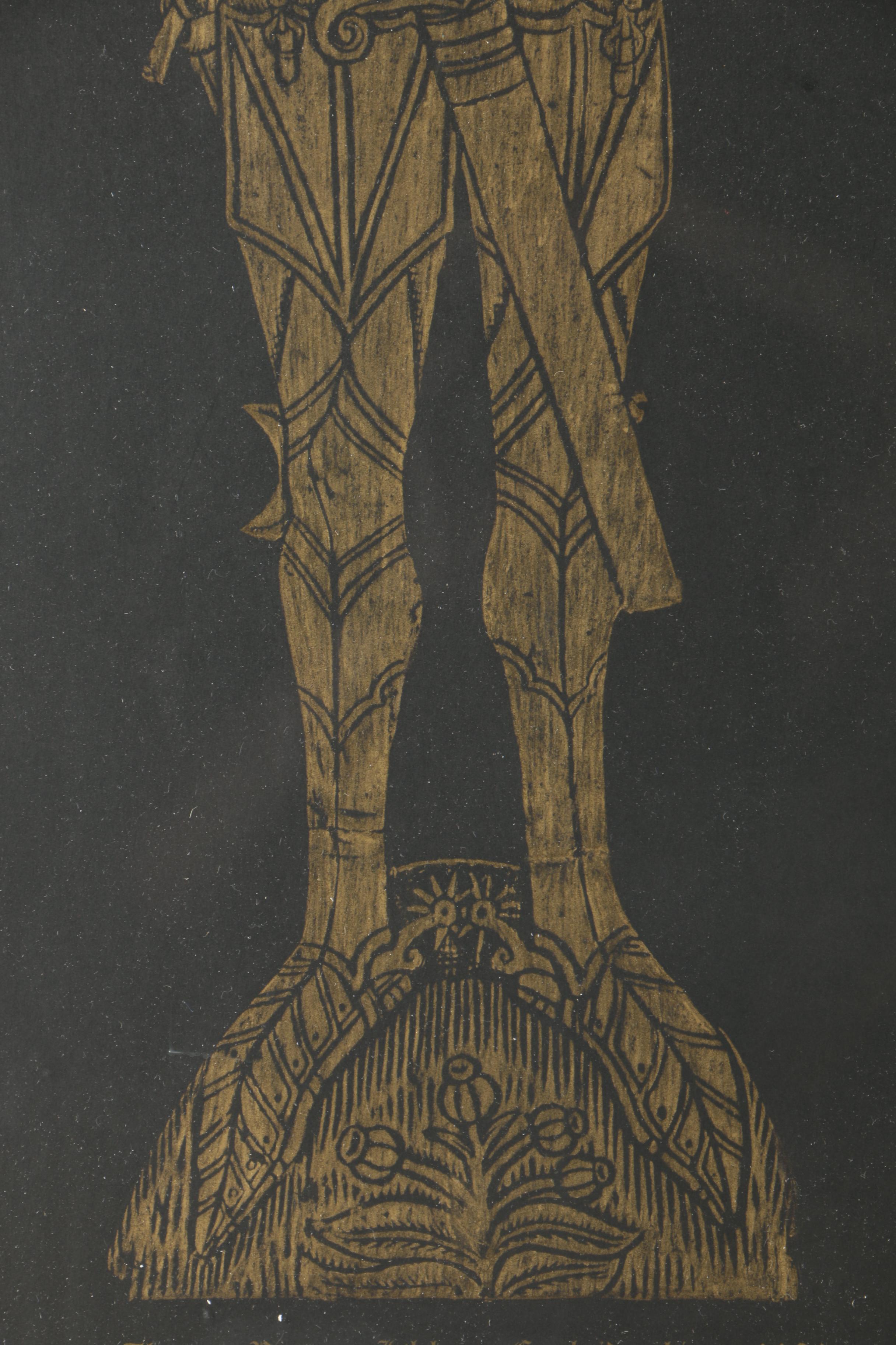 Woodblock After Original Tomb Rubbing "Thomas Peyton, Isleham, Cambridgeshire -1484"