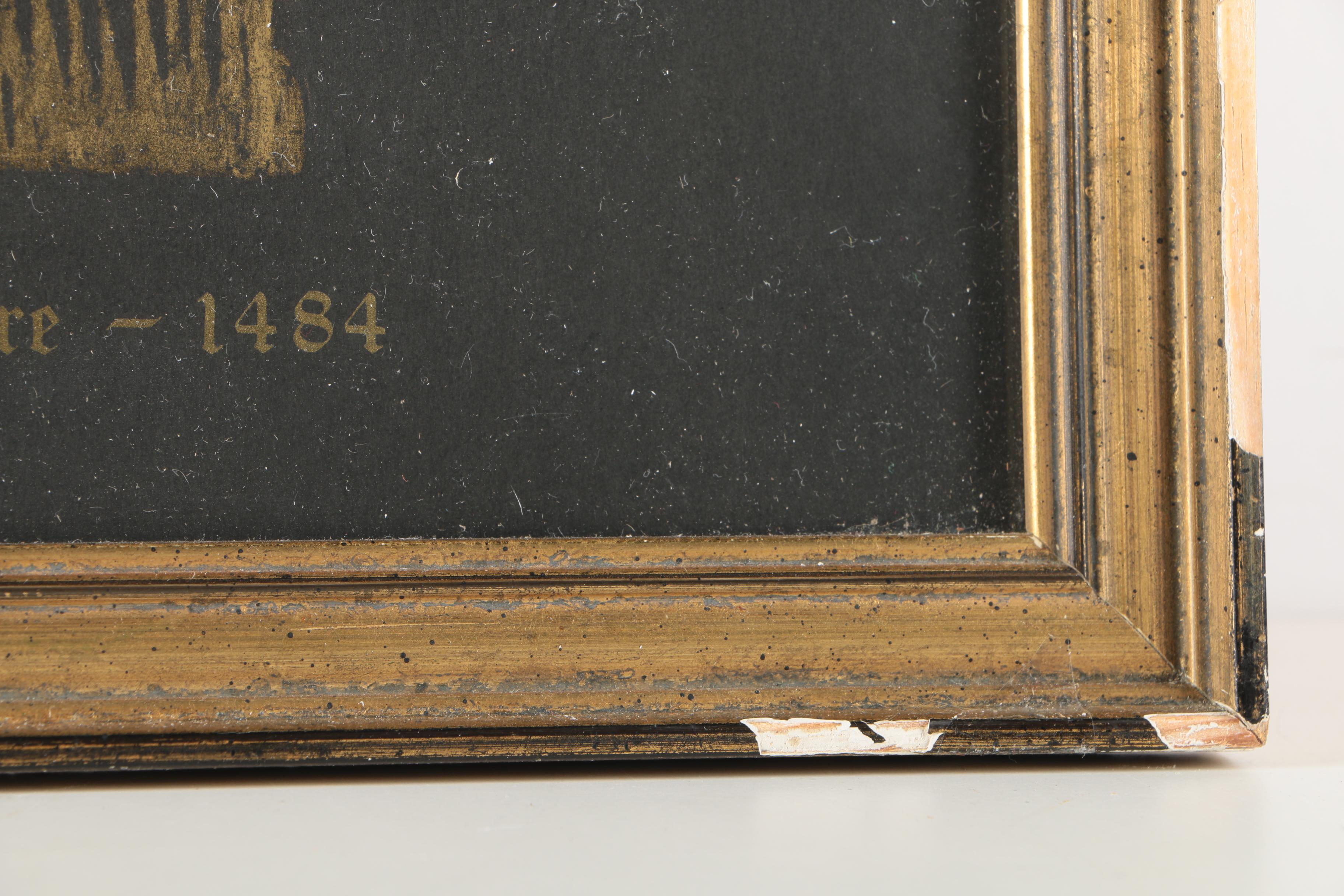 Woodblock After Original Tomb Rubbing "Thomas Peyton, Isleham, Cambridgeshire -1484"