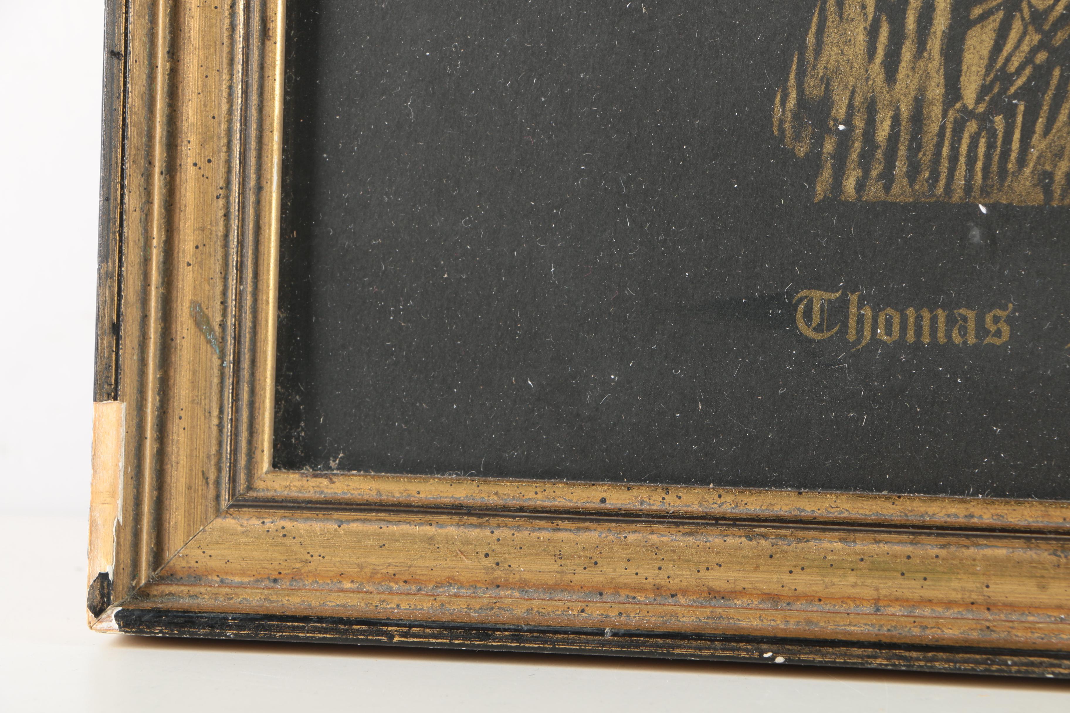 Woodblock After Original Tomb Rubbing "Thomas Peyton, Isleham, Cambridgeshire -1484"