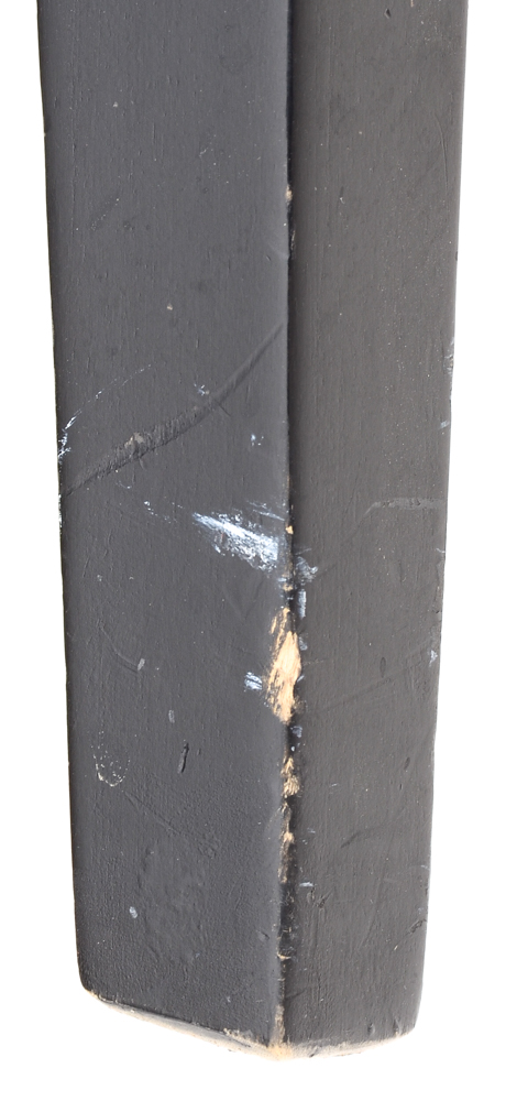 Set of Four Woven Black Leather Dining Chairs