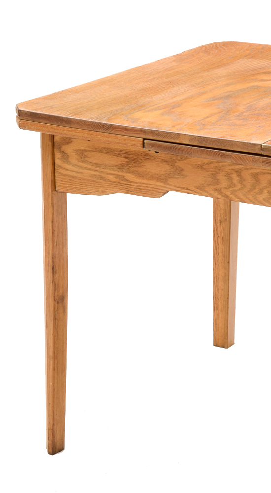 Mid-Century Oak Draw-Leaf Table and Four Chairs