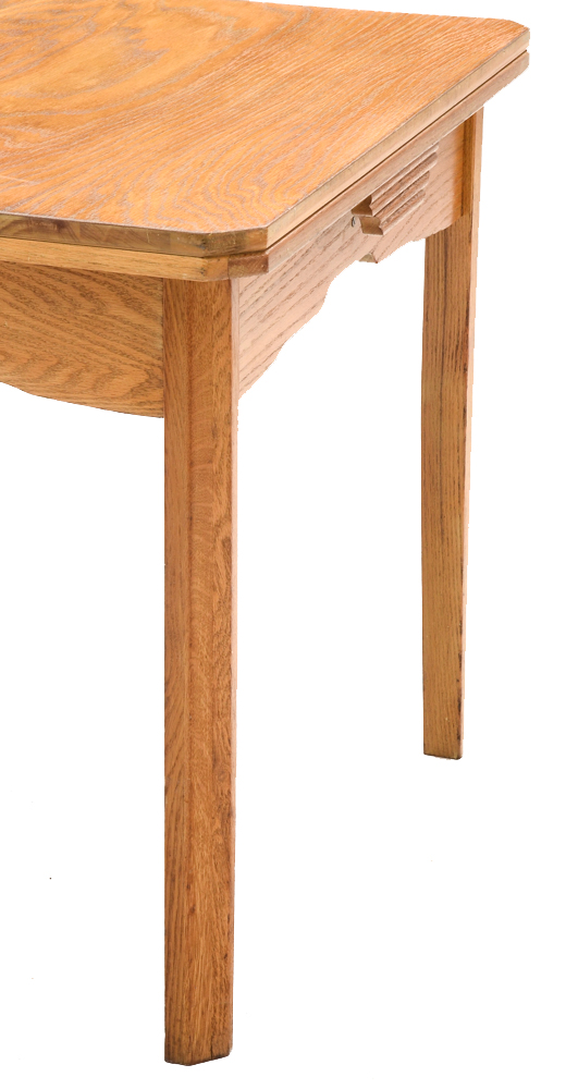 Mid-Century Oak Draw-Leaf Table and Four Chairs