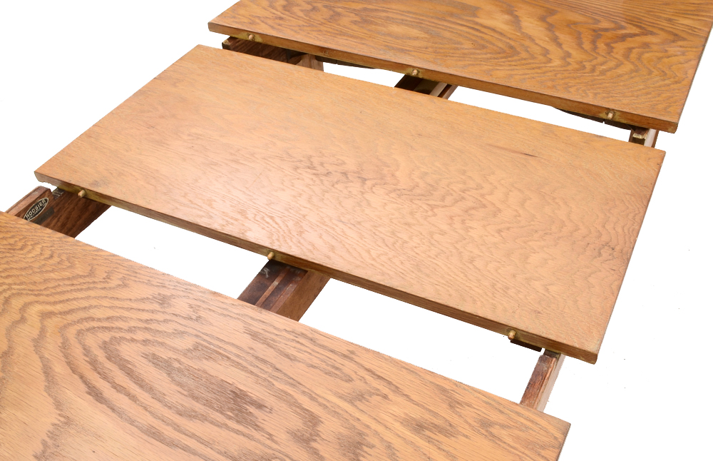 Mid-Century Oak Draw-Leaf Table and Four Chairs