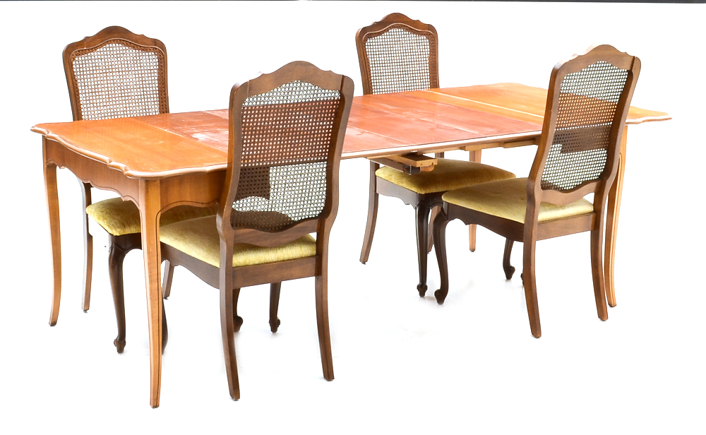 Vintage "Extensole" Expanding Dining Table with Chairs