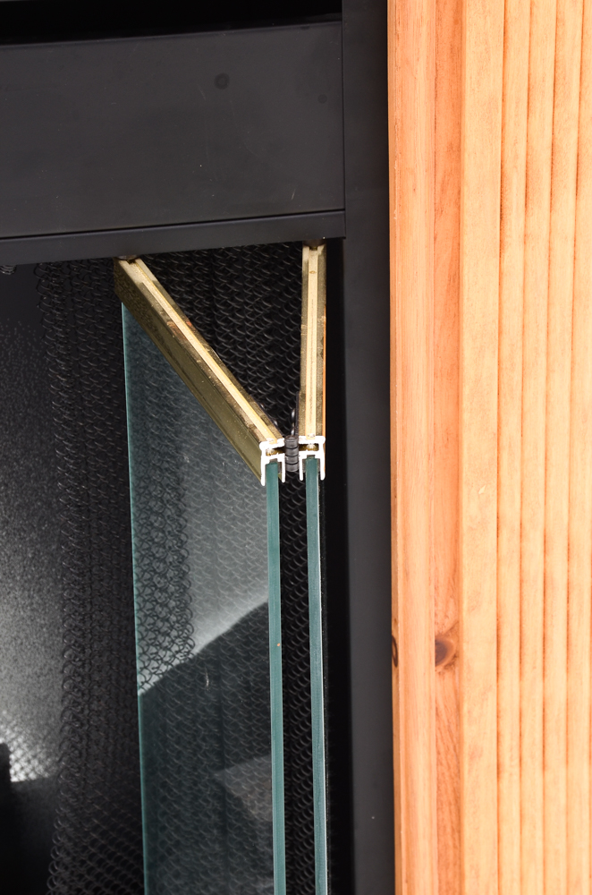 Electric Fireplace with Pine Hearth