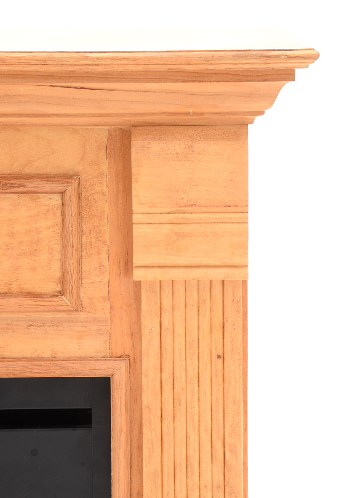 Electric Fireplace with Pine Hearth