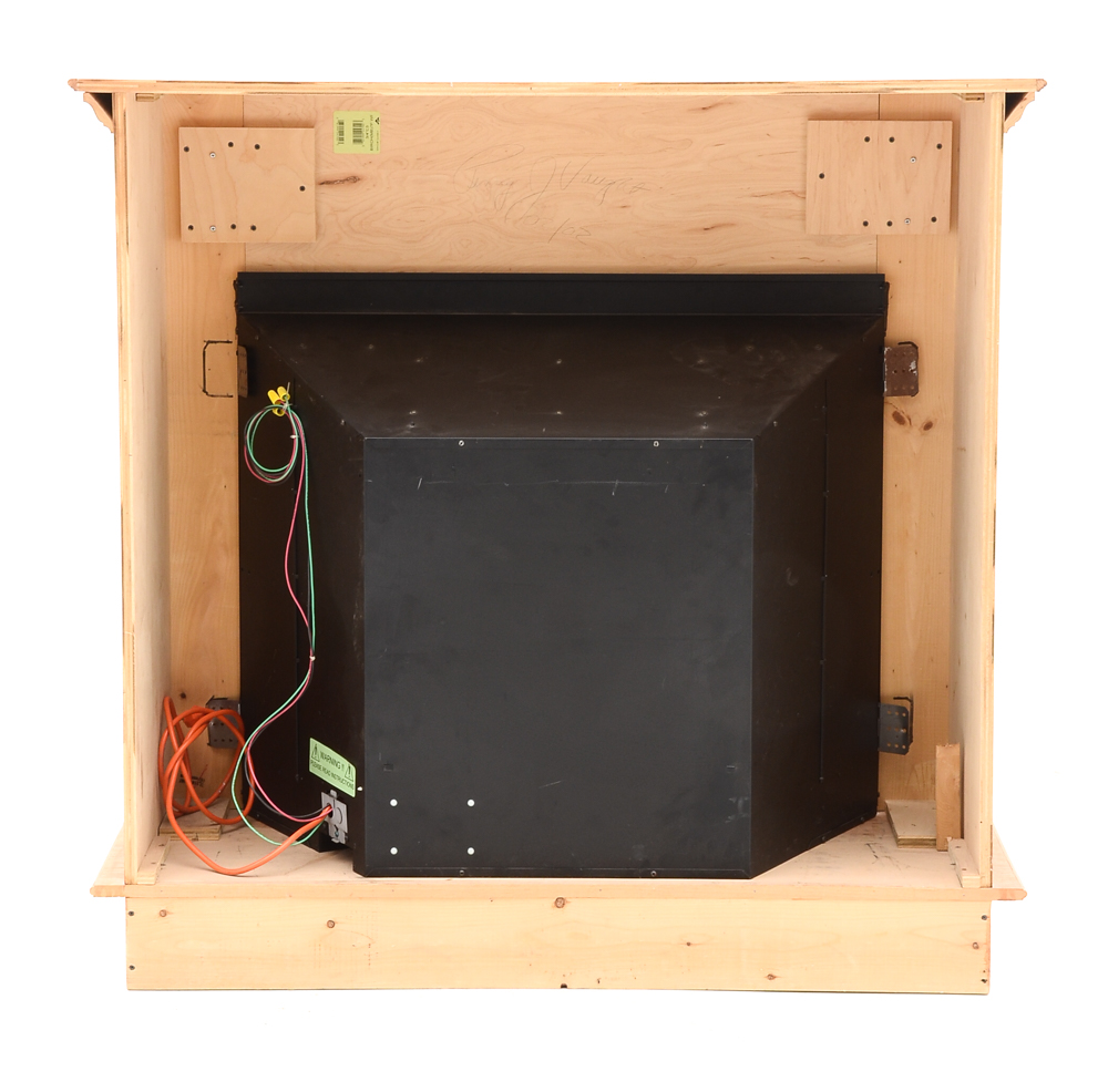 Electric Fireplace with Pine Hearth