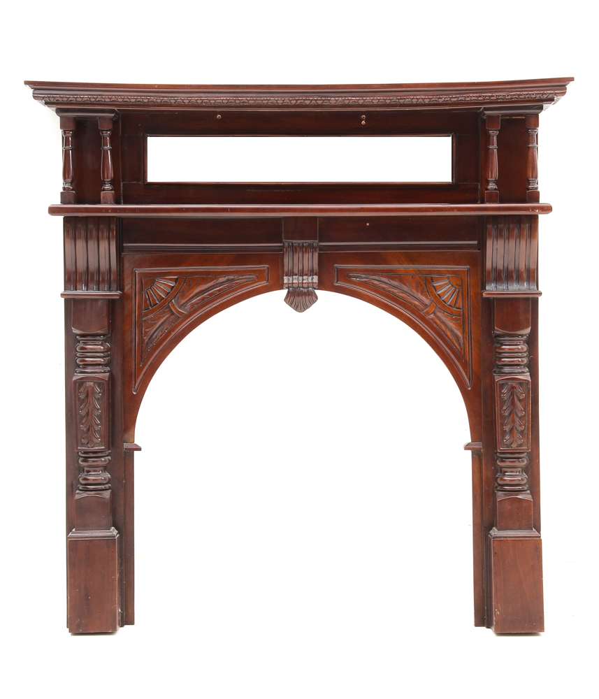 Victorian Style Carved Wood Fireplace Mantel
