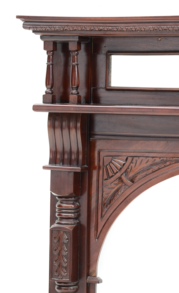 Victorian Style Carved Wood Fireplace Mantel