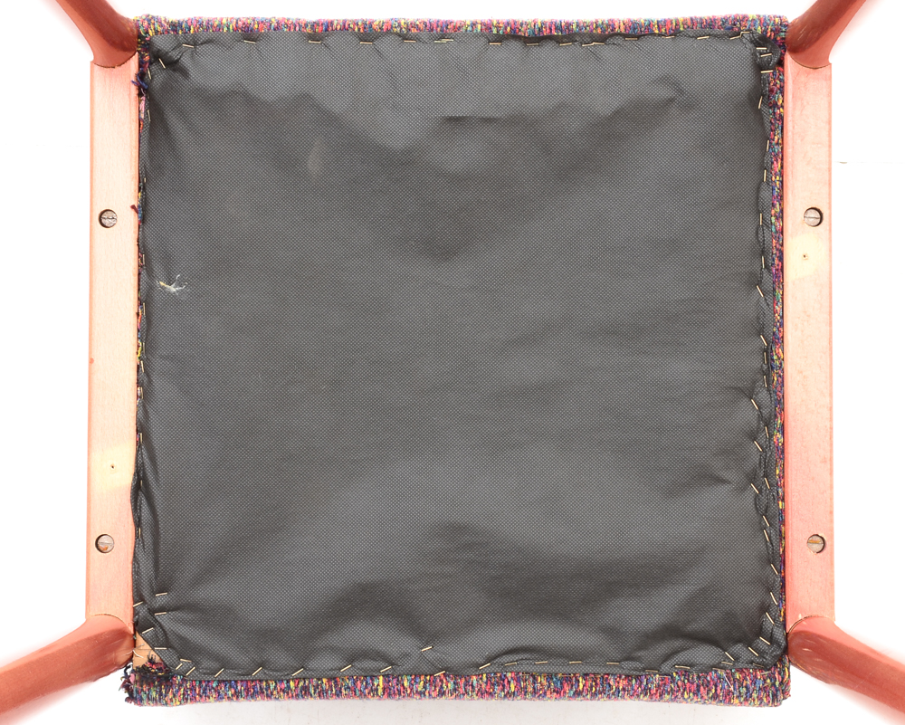 Set of Three Contemporary Red-Stained Beech Bar Stools