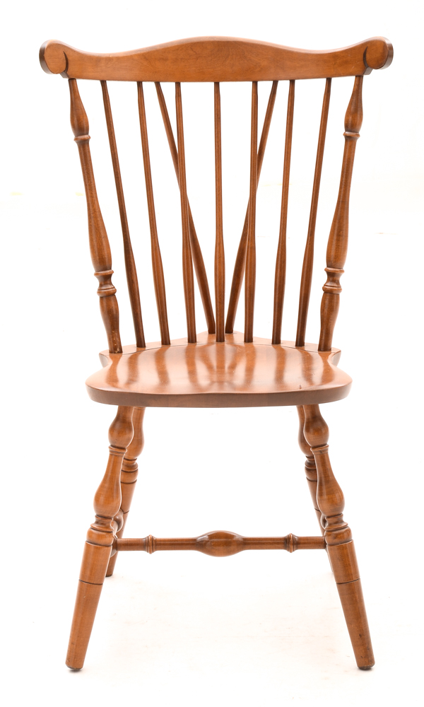 Set of S. Bent & Bros. Maple Windsor Style Dining Chairs