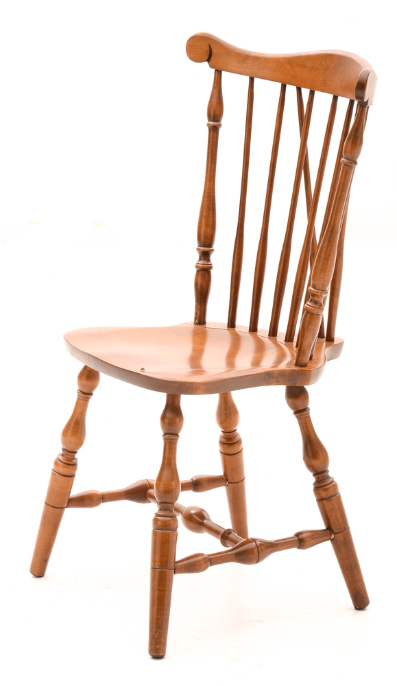 Set of S. Bent & Bros. Maple Windsor Style Dining Chairs
