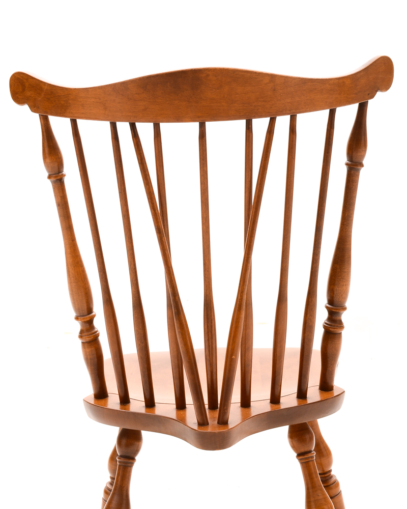 Set of S. Bent & Bros. Maple Windsor Style Dining Chairs