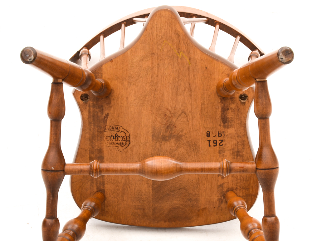 Set of S. Bent & Bros. Maple Windsor Style Dining Chairs