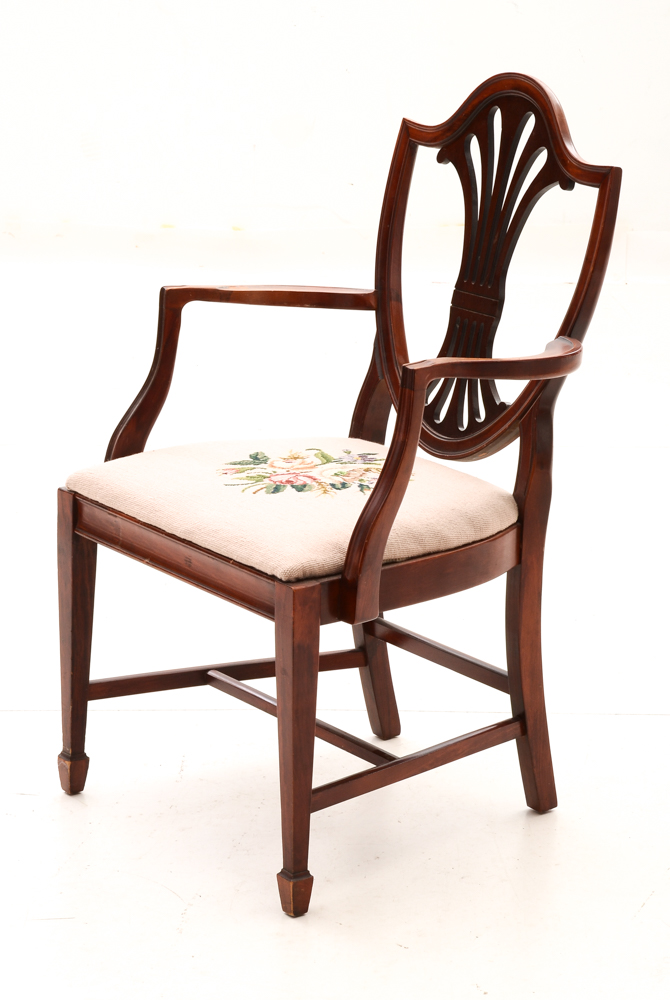 Set of Six Hepplewhite Style Dining Chairs