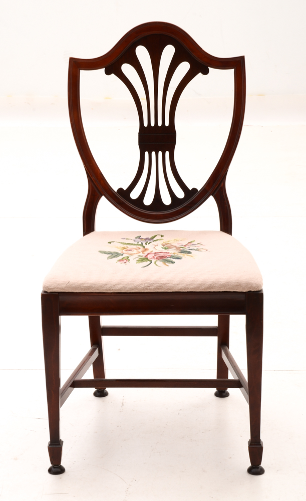 Set of Six Hepplewhite Style Dining Chairs