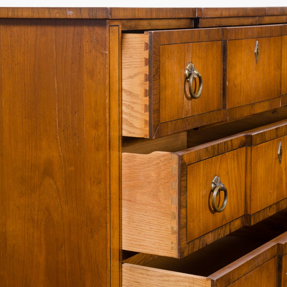 Vintage Walnut Block Front Chests of Drawers by Old Colony Furniture Company