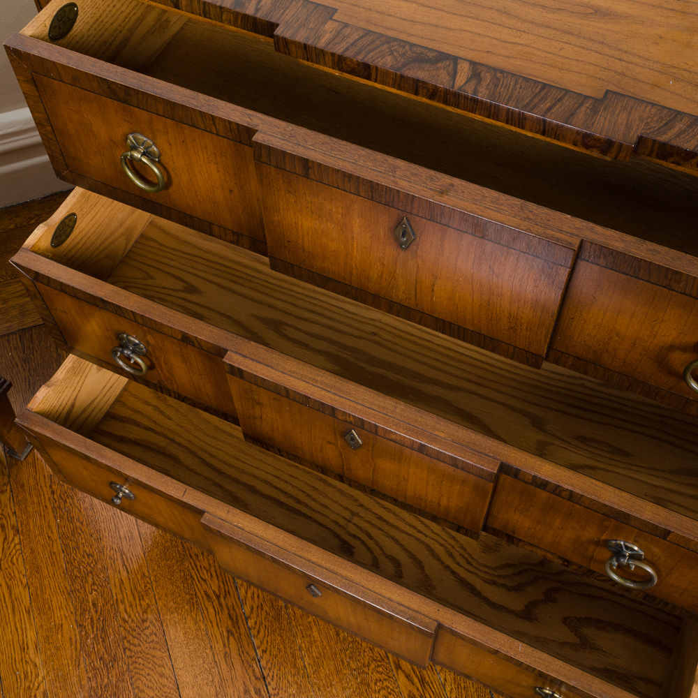 Vintage Walnut Block Front Chests of Drawers by Old Colony Furniture Company