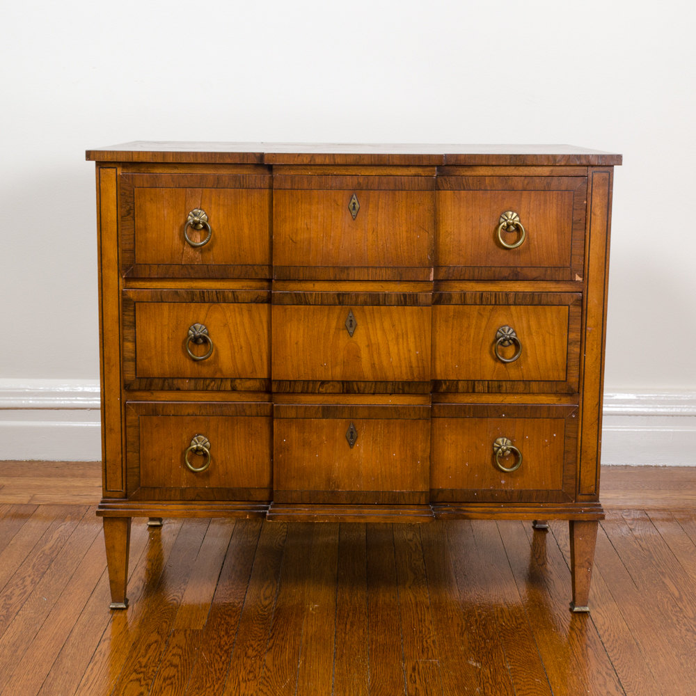 Vintage Walnut Block Front Chests of Drawers by Old Colony Furniture Company