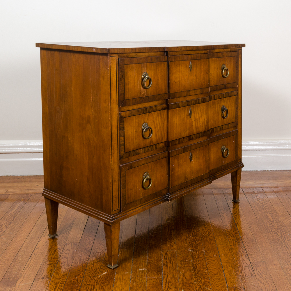 Vintage Walnut Block Front Chests of Drawers by Old Colony Furniture Company