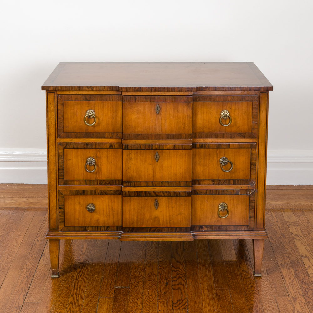 Vintage Walnut Block Front Chests of Drawers by Old Colony Furniture Company
