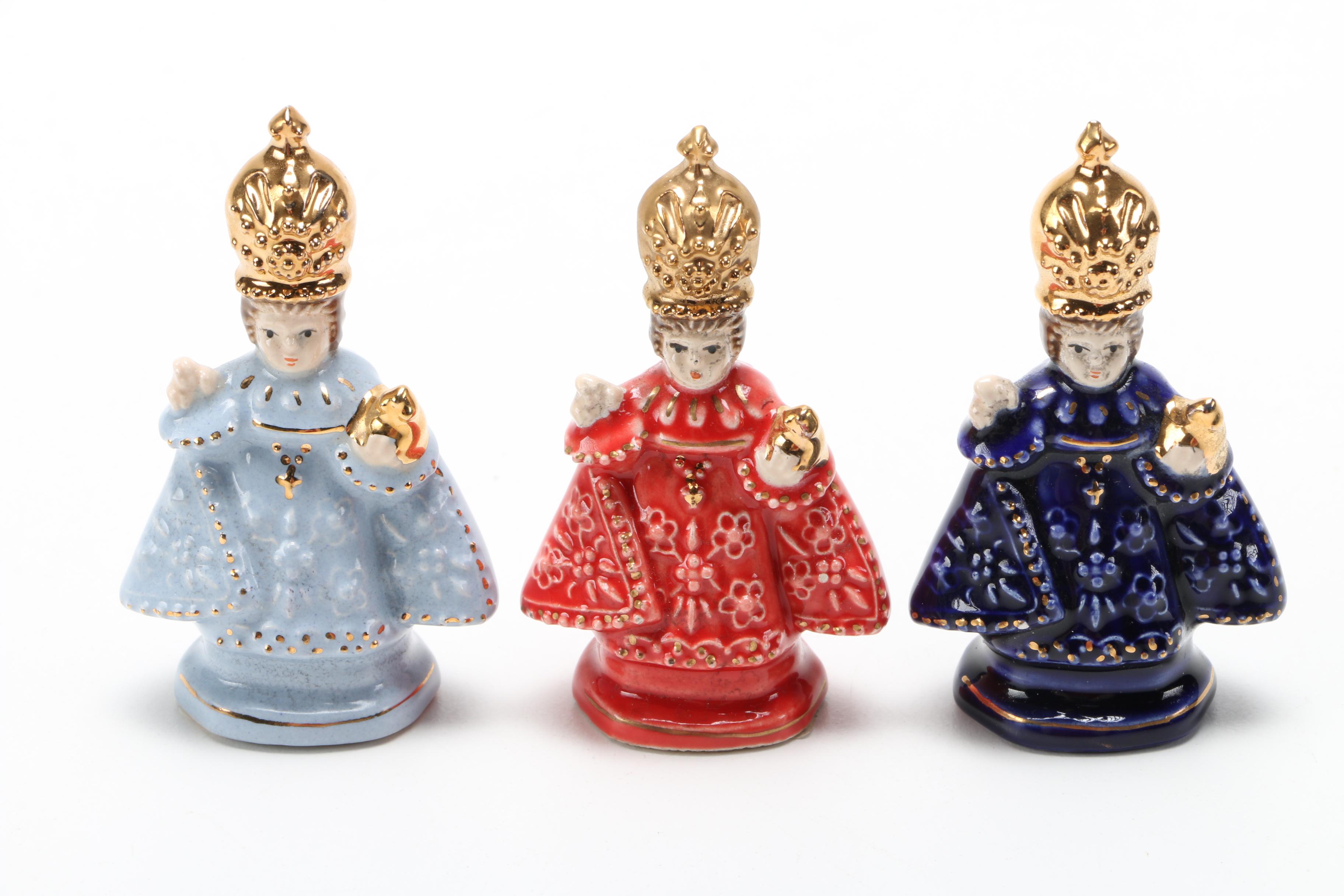 Aureta Figurals "Holy Infant Jesus of Prague" Ceramic Figurines