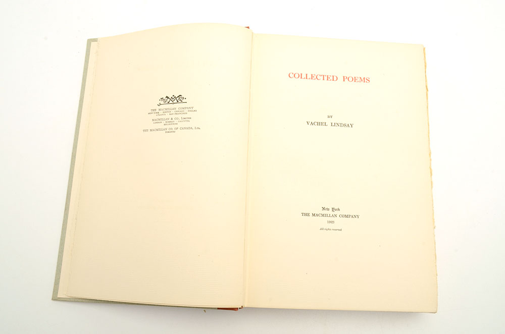 1923 Signed Limited Edition "Collected Poems of Vachel Lindsay"