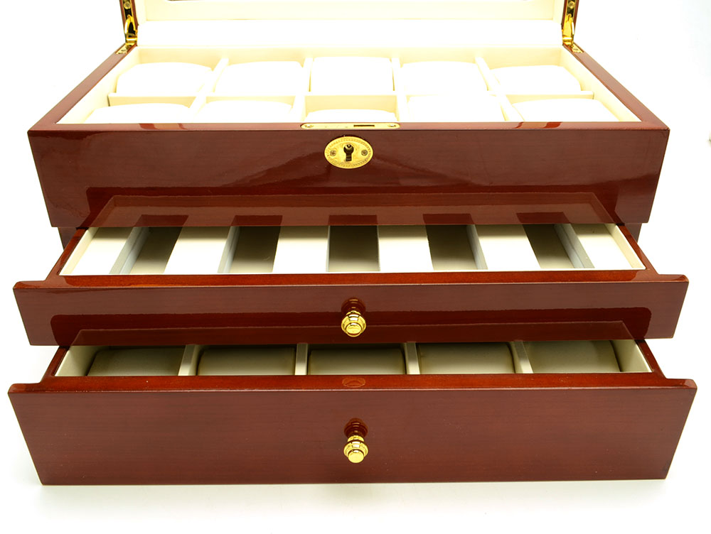 High Gloss Dark Marple Veneered Watch Case
