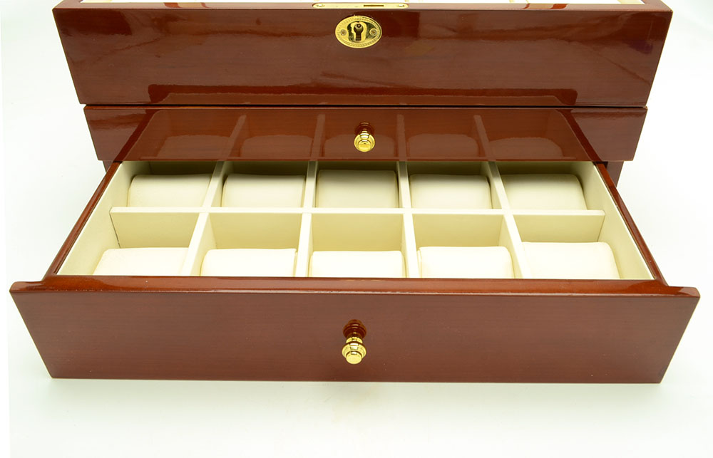 High Gloss Dark Marple Veneered Watch Case