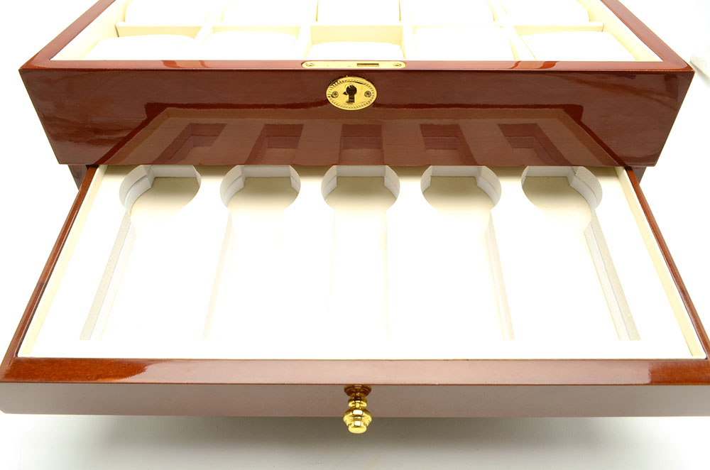 High Gloss Dark Marple Veneered Watch Case