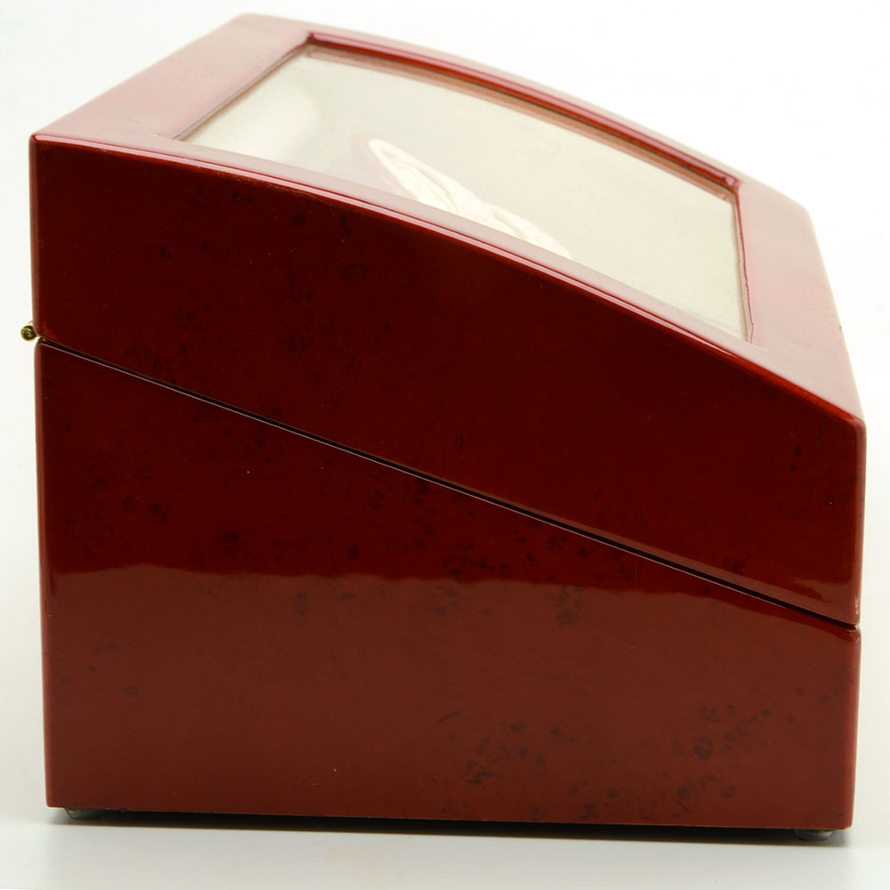 High Gloss Red Burlwood Veneered Watch Winder