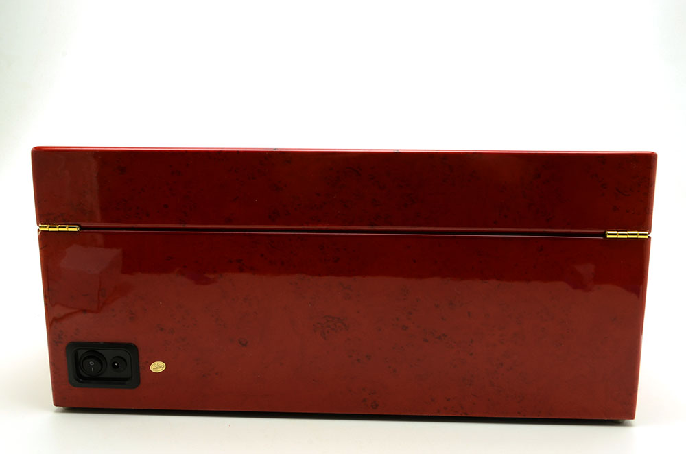 High Gloss Red Burlwood Veneered Watch Winder