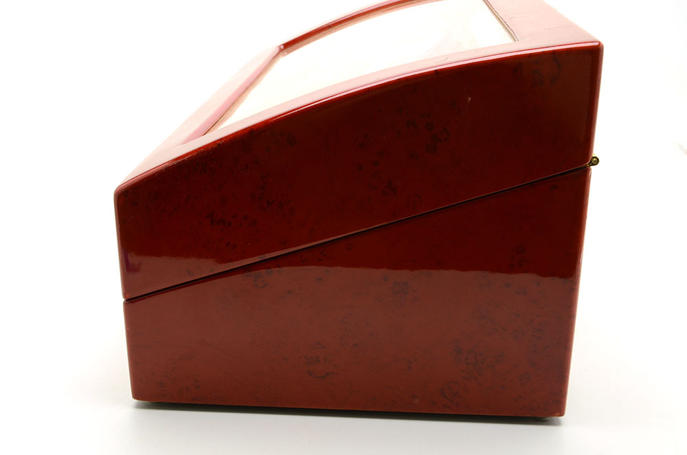 High Gloss Red Burlwood Veneered Watch Winder