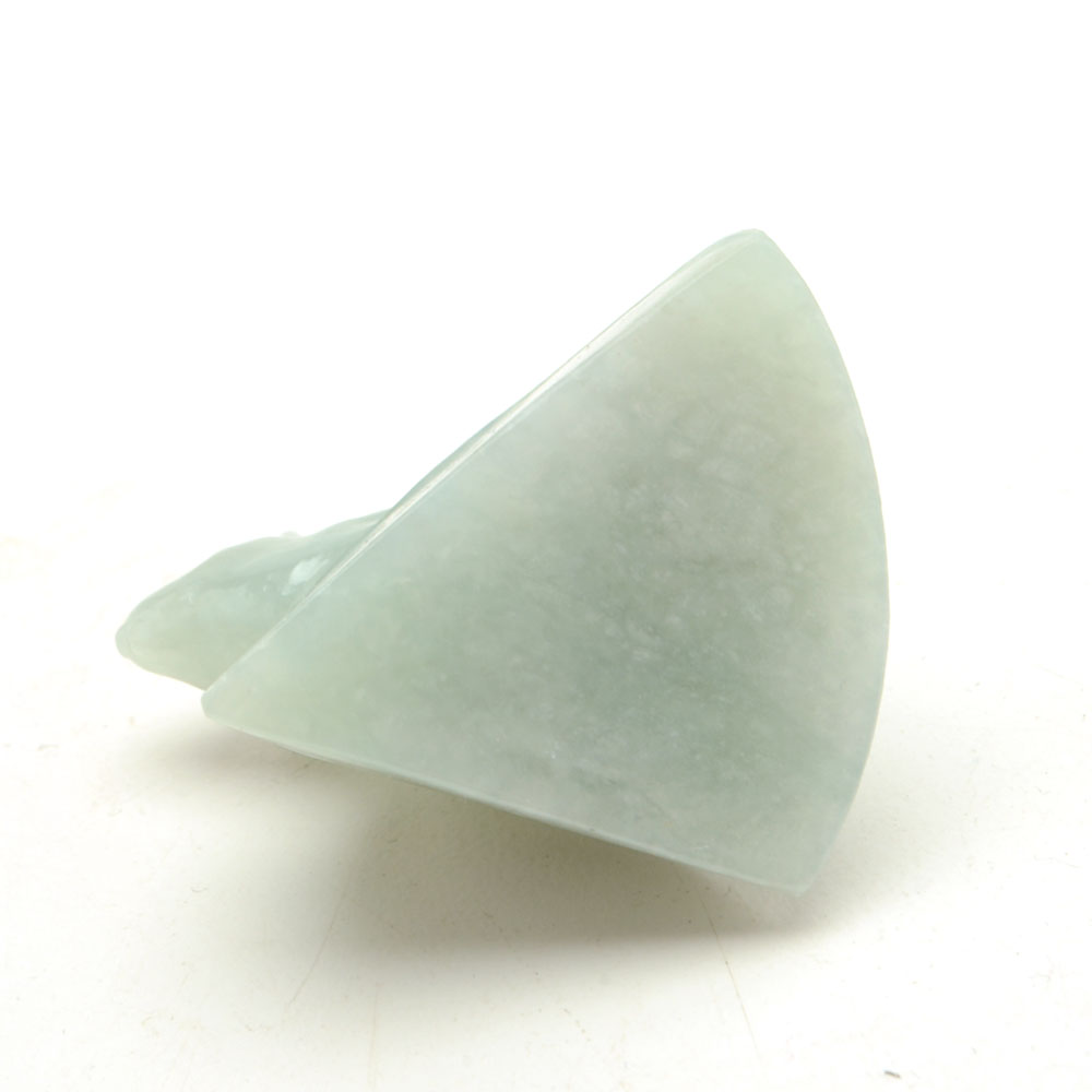 Carved Jadeite Rat with Cheese Figurine with Ruby Eyes