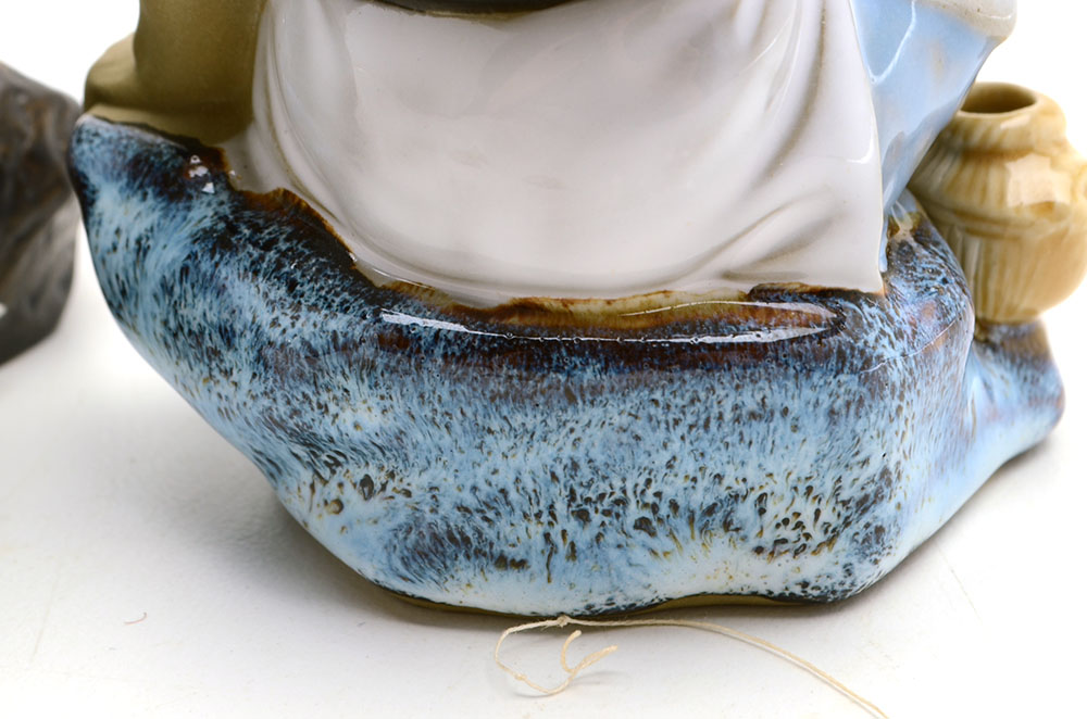 Set of Two Shiwan Ware Ceramic Fishermen