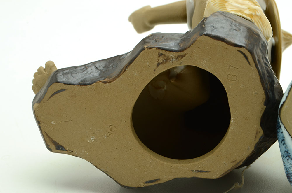 Set of Two Shiwan Ware Ceramic Fishermen