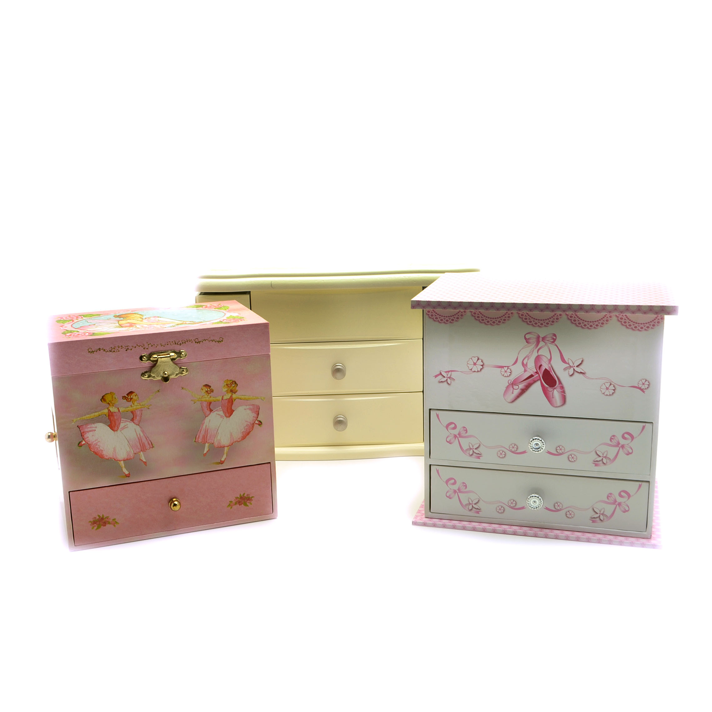 Three Musical Jewelry Boxes