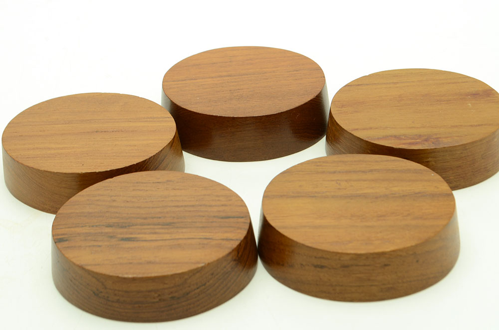 Set of Five Carved Jadeite Owls Figures with Wood Stands