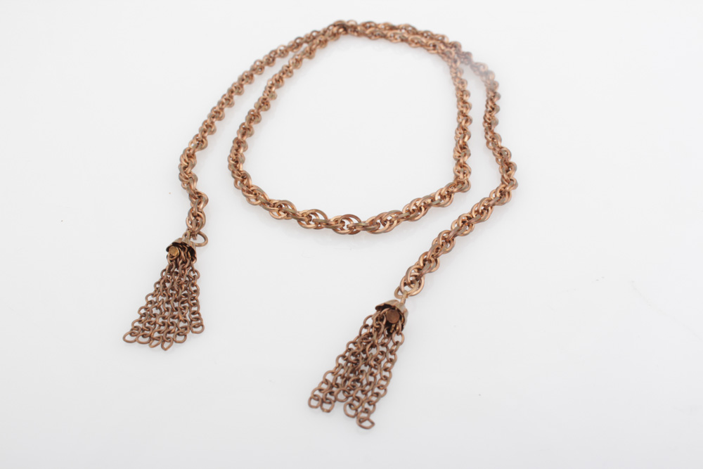Copper Tone Lariat Chain