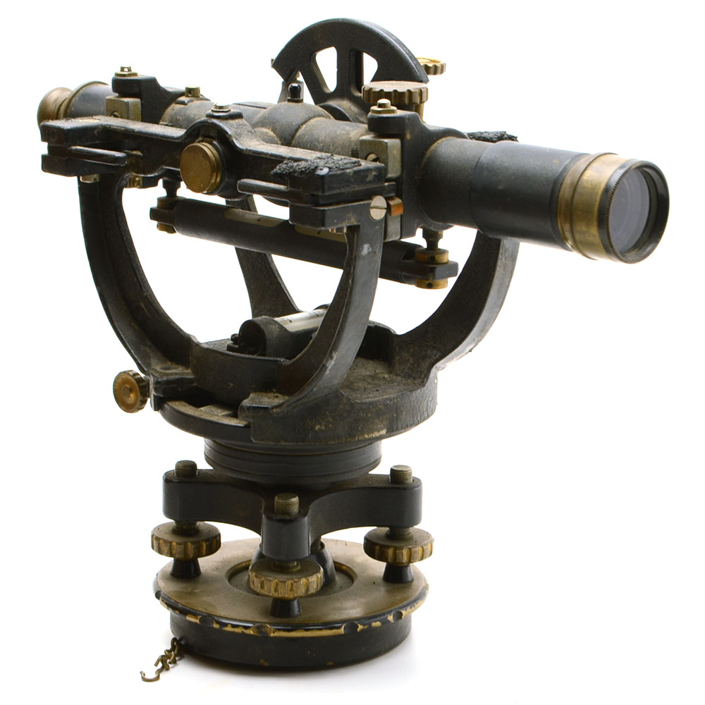 "David White Company" Surveyor's Transit in Oak Box